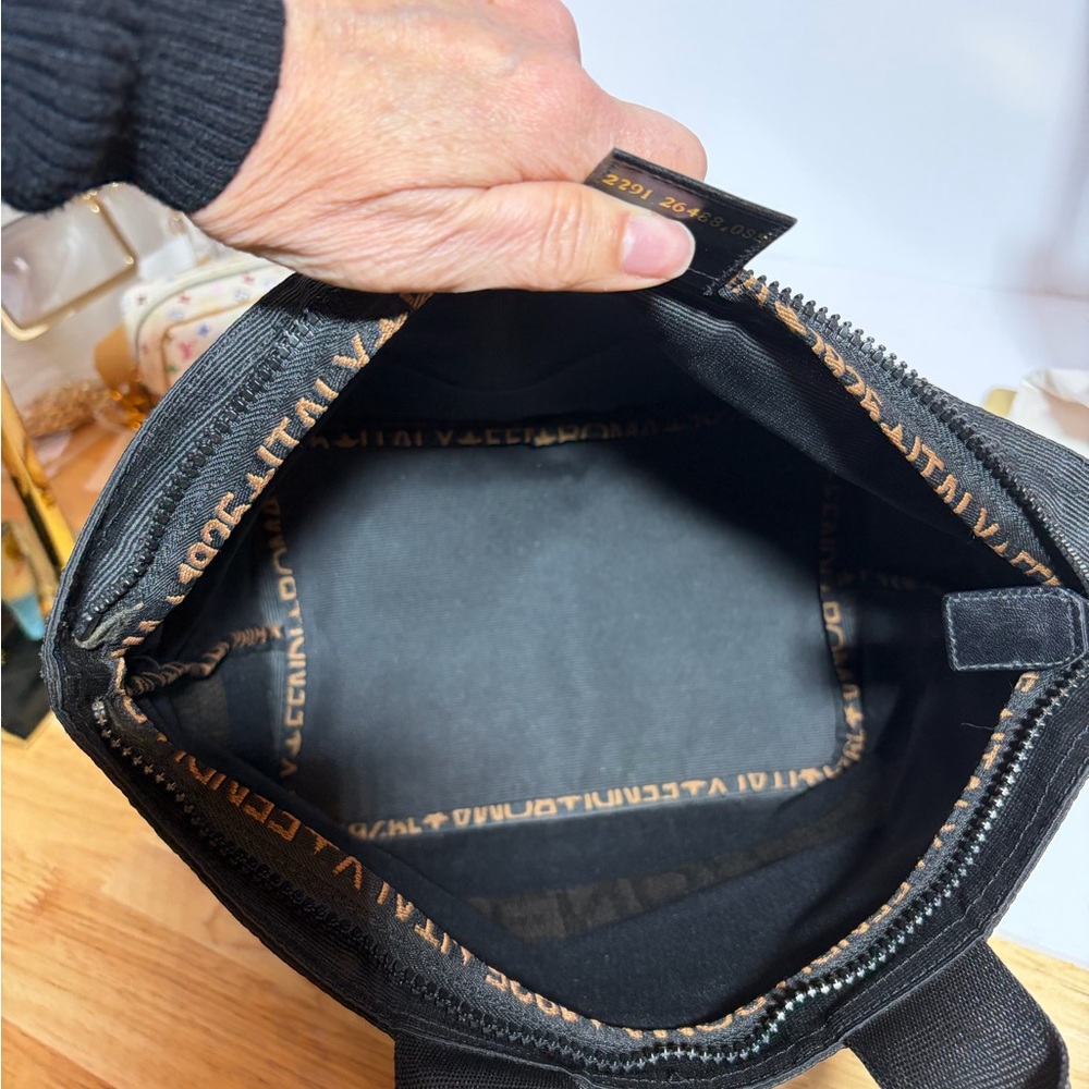 Fendi Black Tote with Brown Lettering - Picture 13 of 15
